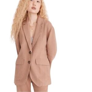 Madewell Cotton-Linen Relaxed Larsen Blazer